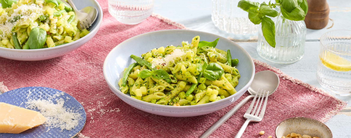 Kartoffel-Bohnen-Pasta in Basilikum Pesto für 4 Personen von lidl-kochen.de