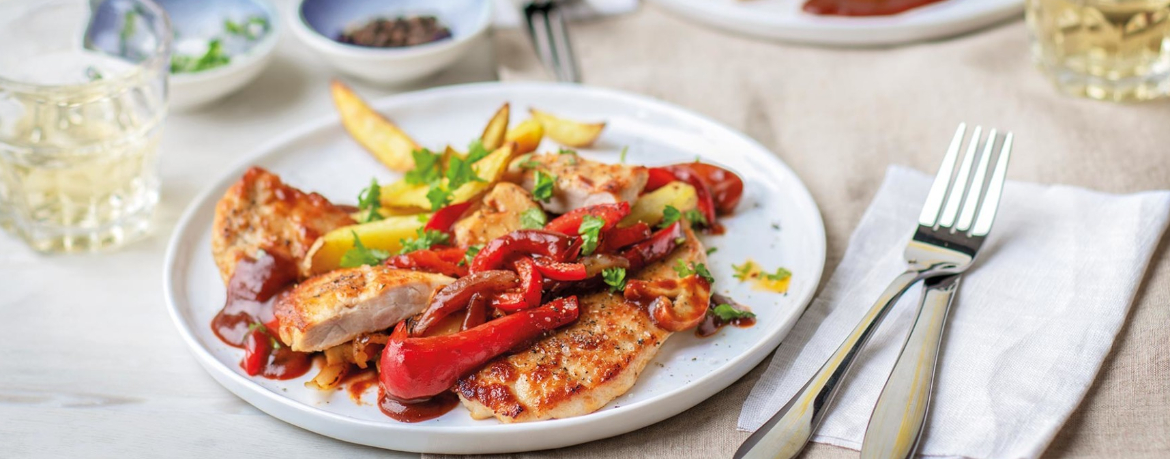 Paprikaschnitzel mit Pommes für 4 Personen von lidl-kochen.de