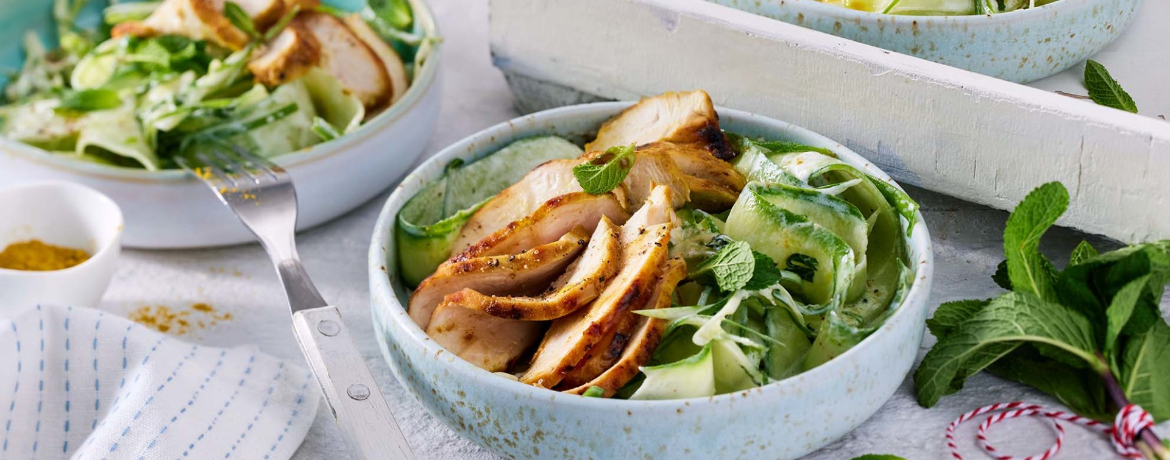 Hähnchenbrust mit Gurken-Minz-Salat für 4 Personen von lidl-kochen.de