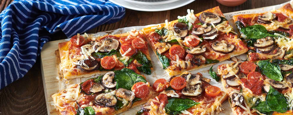 Vegane Spinat Pizza mit Pilzen für 4 Personen von lidl-kochen.de