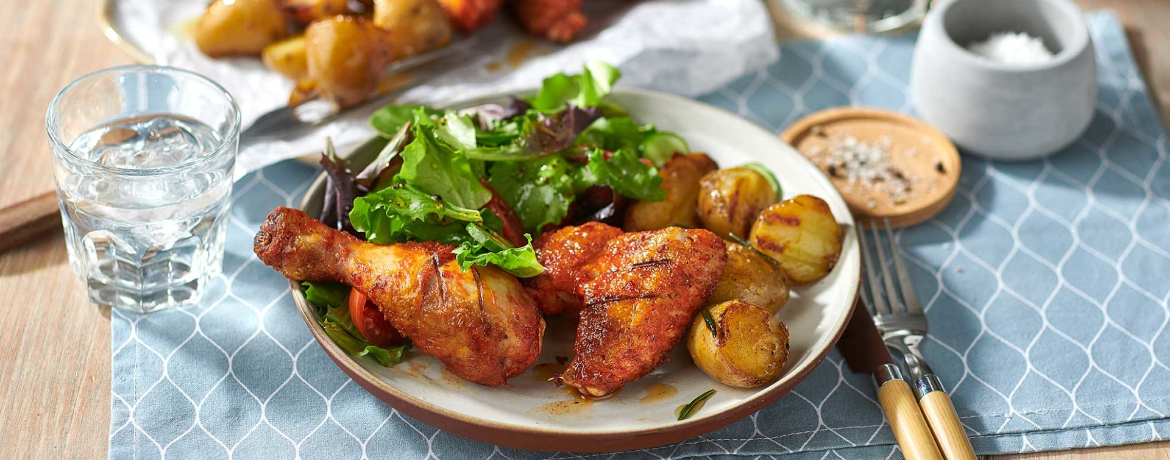 Hähnchen-Grillplatte mit Honig-Rosmarin-Kartoffeln für 4 Personen von lidl-kochen.de