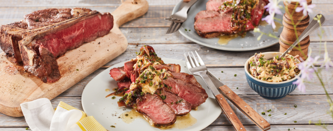 Gegrilltes Porterhouse mit Zwiebelbutter für 4 Personen von lidl-kochen.de