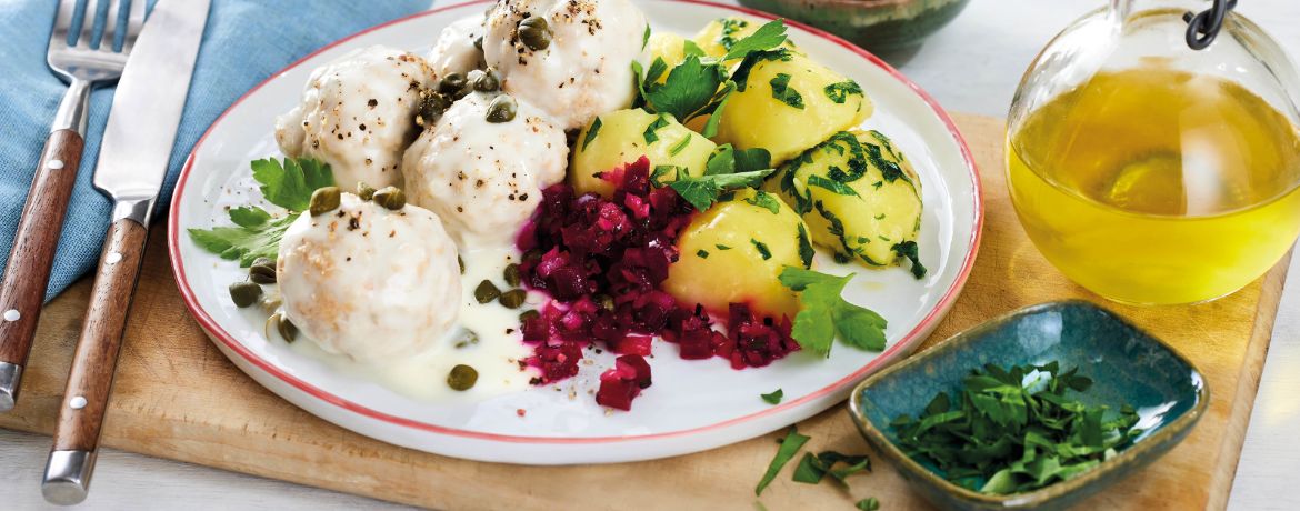 Königsberger Klopse mit Rote-Bete-Salat und Petersilien-Kartoffeln für 4 Personen von lidl-kochen.de