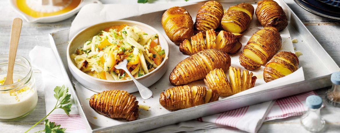 Fächerkartoffeln mit Orangendip und Fenchelsalat für 4 Personen von lidl-kochen.de