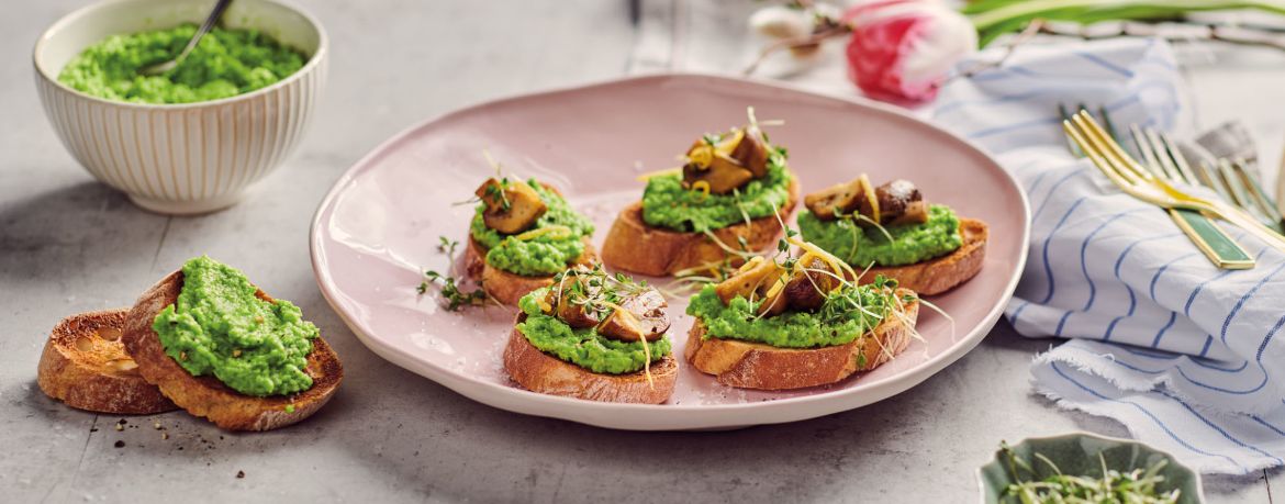 Vegane Crostini mit Erbsenhummus für 4 Personen von lidl-kochen.de