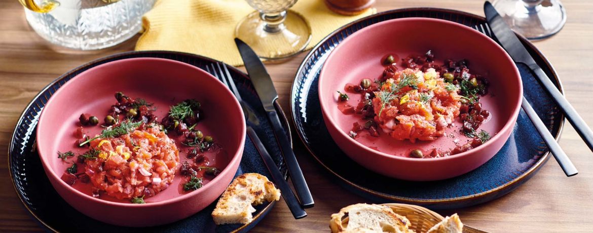 Räucherlachs-Tatar mit Roter Bete - Rezept | LIDL Kochen Räucherlachs-Tatar mit Roter Bete - Rezept | LIDL Kochen