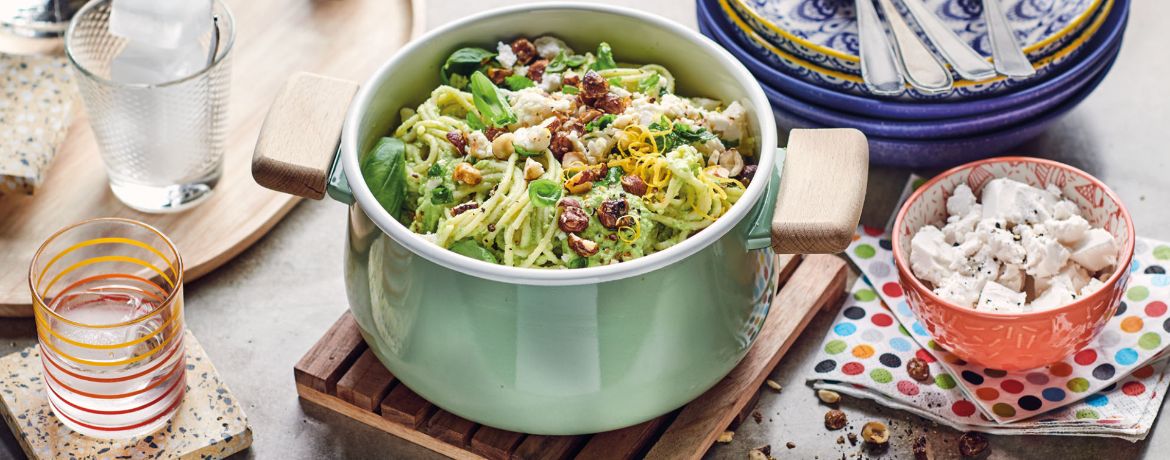 Grüne Pasta mit Erbsenpesto für 4 Personen von lidl-kochen.de