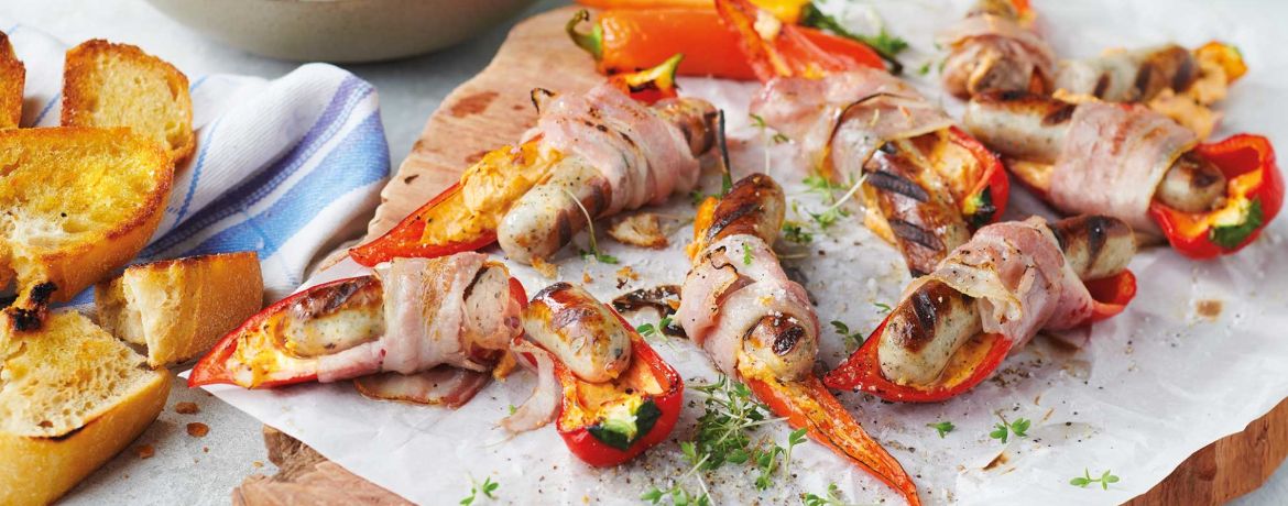 Paprika-Würstchen im Speckmantel für 4 Personen von lidl-kochen.de