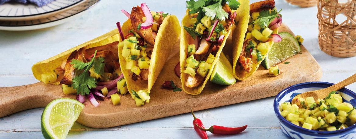 Tacos mit Jerk-Rub-Hähnchen und Ananas-Salsa für 4 Personen von lidl-kochen.de
