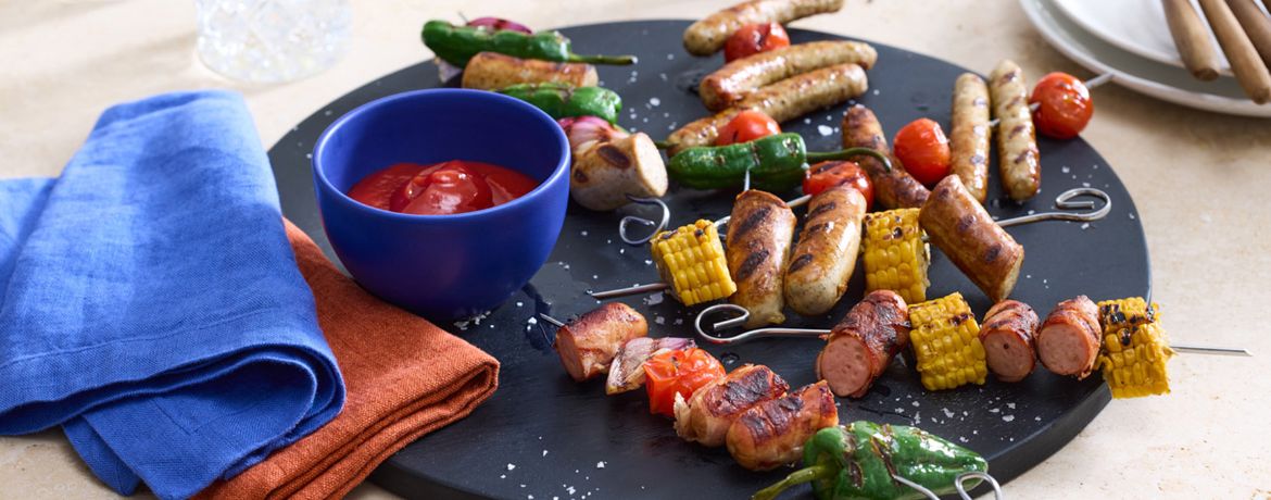 Bunte Bratwurst Spieße für 8 Personen von lidl-kochen.de