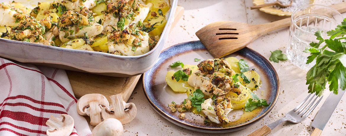 Kabeljau mit Pilzkruste und Kartoffeln für 4 Personen von lidl-kochen.de
