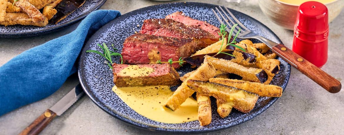 Rückwärts gebratenes Steak vom Rind mit Zitronen-Aioli und Auberginen-Pommes für 4 Personen von lidl-kochen.de
