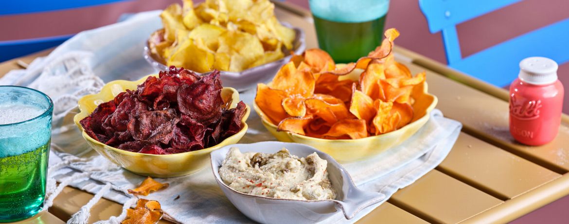 Gemüsechips mit Auberginen-Hummus für 4 Personen von lidl-kochen.de