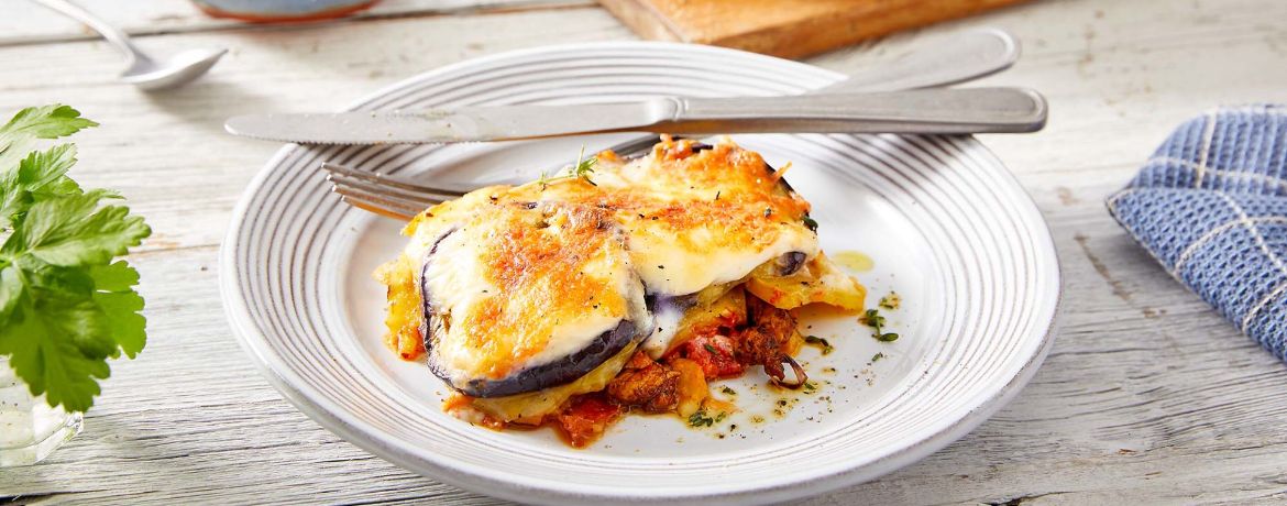 Gyros-Moussaka - Auberginenauflauf mit veganem Gyros für 4 Personen von lidl-kochen.de