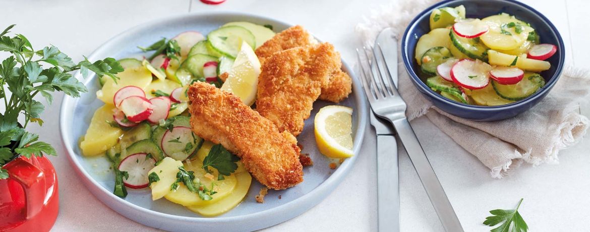 Zitroniges Back-Hähnchen mit Gurken-Kartoffelsalat und Radieschen für 4 Personen von lidl-kochen.de