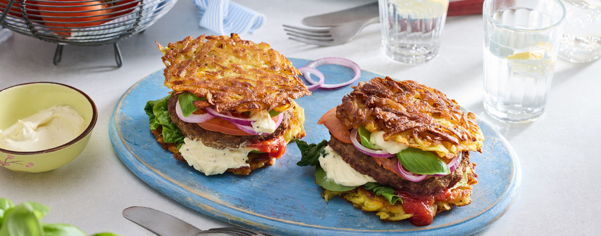 Kartoffelpuffer-Burger für 4 Personen von lidl-kochen.de