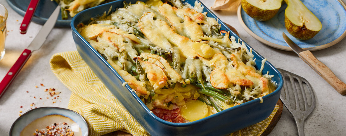 Kartoffelauflauf mit Birnen, Bohnen und Speck für 4 Personen von lidl-kochen.de