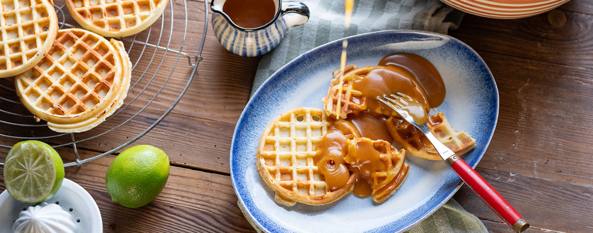 Buttermilchwaffeln mit Limetten-Butter-Karamell-Sauce für 4 Personen von lidl-kochen.de