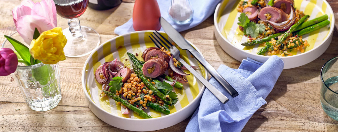 Lammfilet mit Linsen-Tatar und grünem Spargel für 4 Personen von lidl-kochen.de