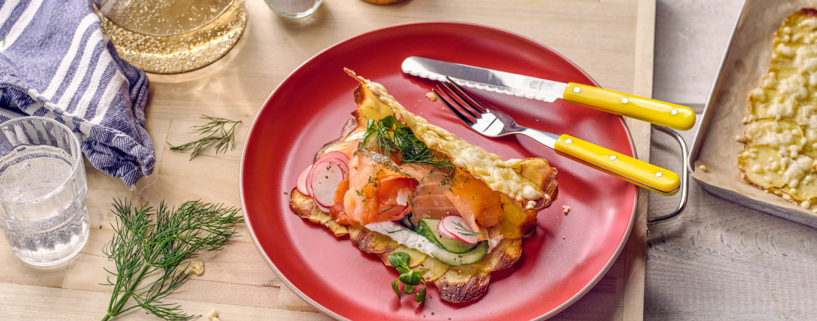 Kartoffel-Sandwich mit Räucherlachs für 2 Personen von lidl-kochen.de