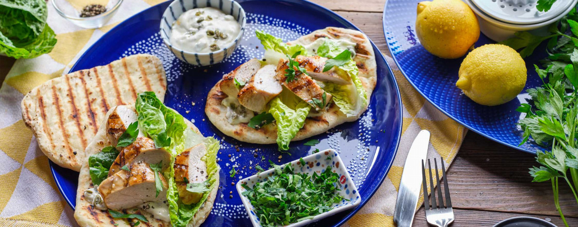 Caesar-Grillsalat mit Flatbread für 4 Personen von lidl-kochen.de