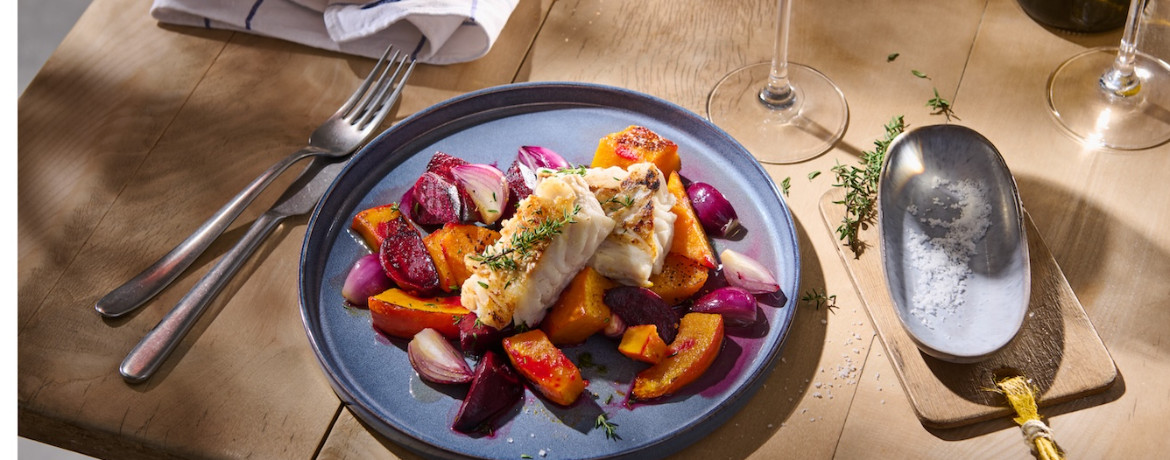 Kabeljau mit roter Bete und Kürbis für 4 Personen von lidl-kochen.de