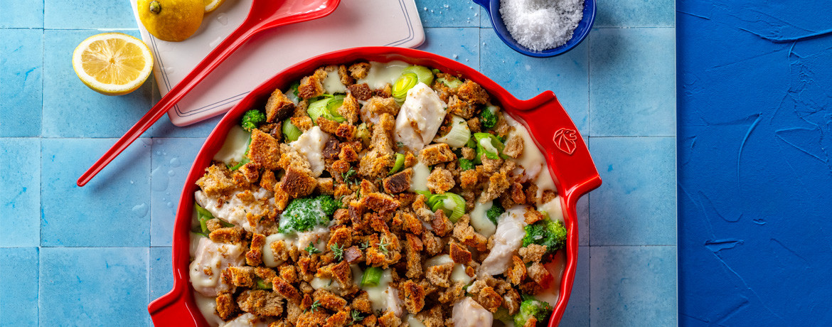 Brokkoli-Fisch-Gratin mit Lauch und Thymian für 4 Personen von lidl-kochen.de