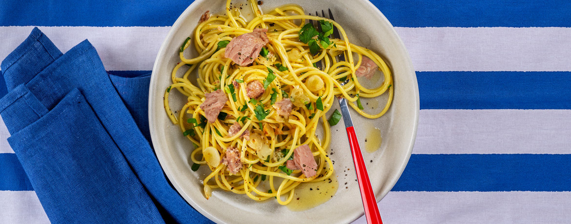 Spaghetti aglio olio mit Thunfisch für 4 Personen von lidl-kochen.de