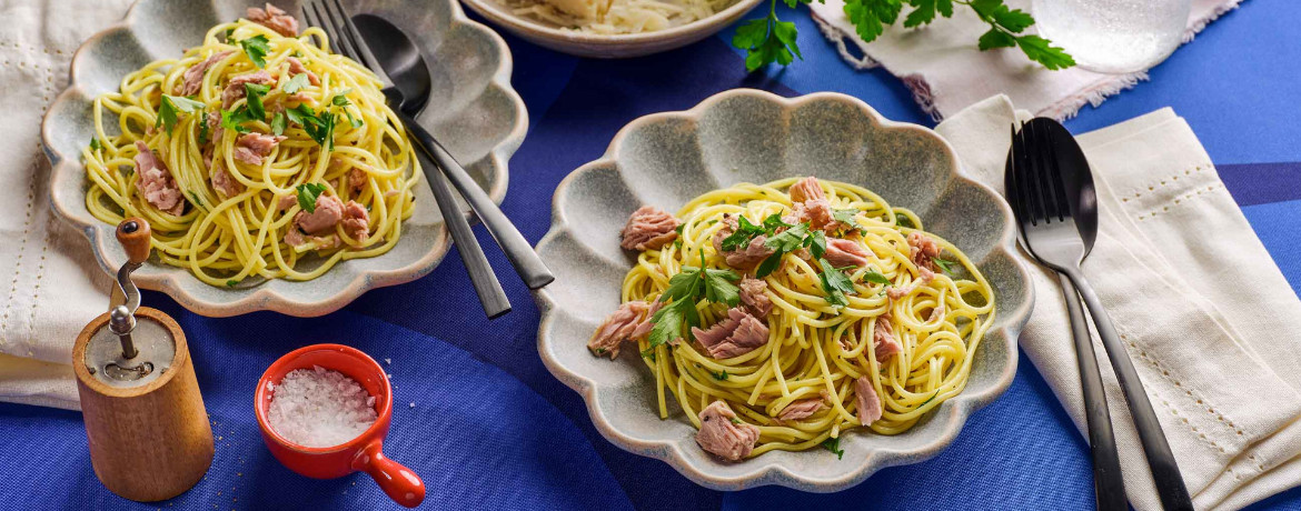 Spaghetti aglio olio mit Thunfisch für 4 Personen von lidl-kochen.de
