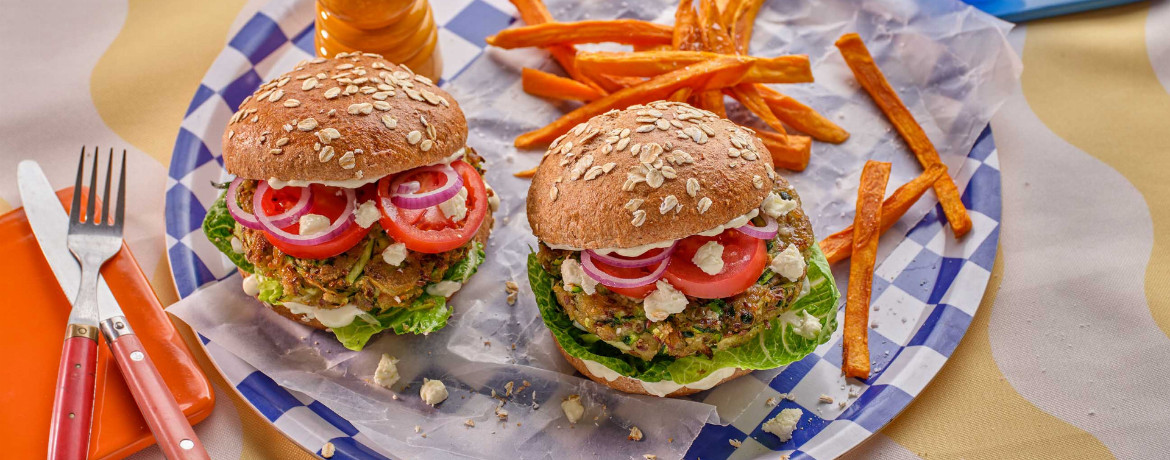 Veganer Zucchini-Hirten-Burger mit selbstgemachtem Sauerteig-Bun für 4 Personen von lidl-kochen.de