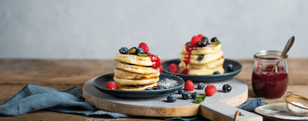 Vegane Pancakes mit Heidelbeeren