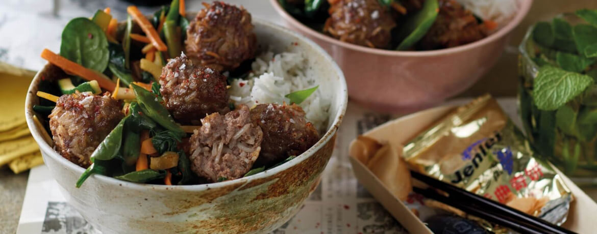 Wokgemüse mit Reis-Hack-Bällchen - Rezept | LIDL Kochen