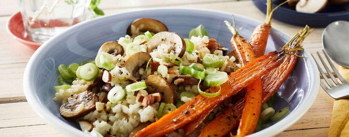 Veganes Pilzrisotto mit Ofen-Karotten-image