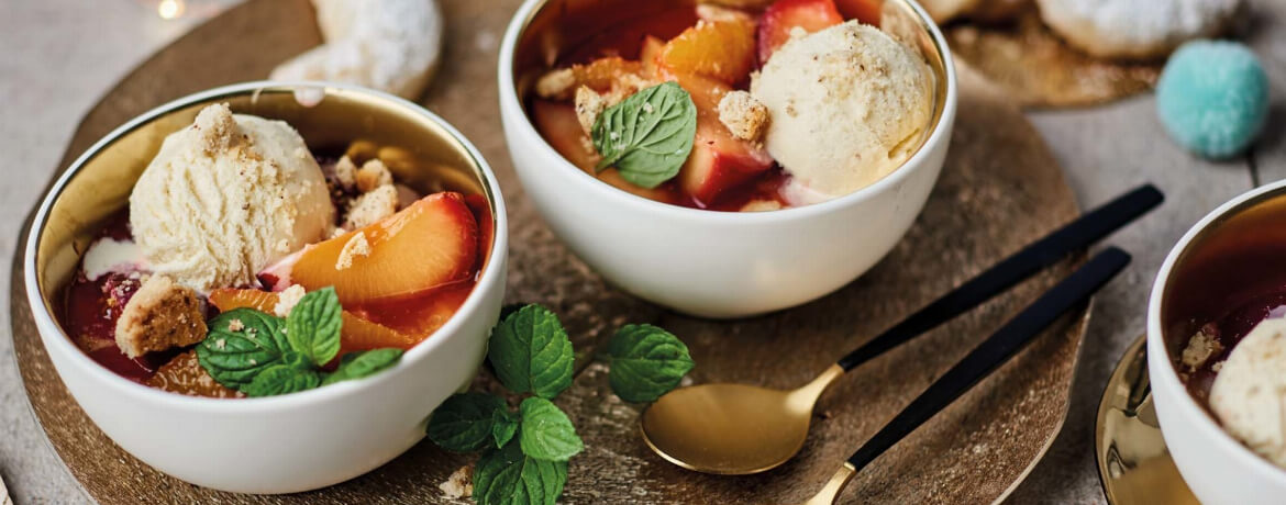 Kompott mit Vanilleeis - Rezept | LIDL Kochen