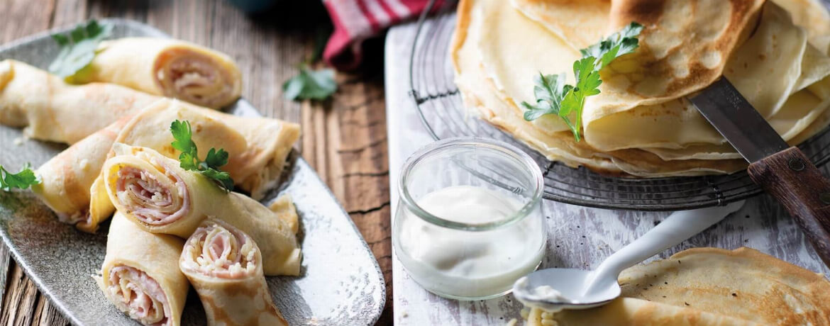 Pfannkuchen mit Käse und Schinken für 4 Personen von lidl-kochen.de