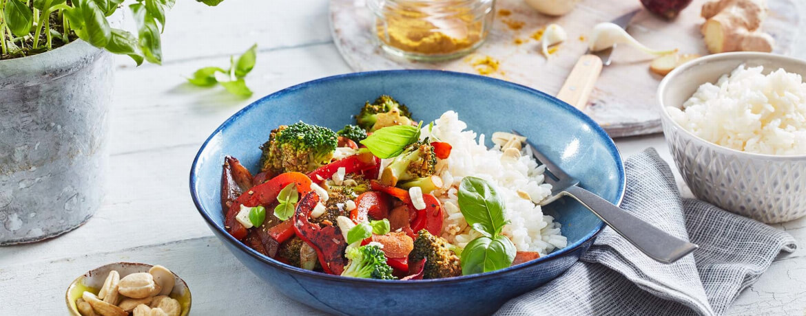 Brokkoli-Paprika-Stir-Fry &amp; Reis - Rezept | LIDL Kochen