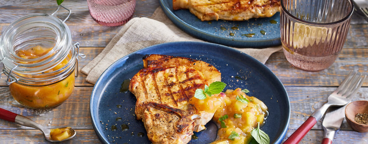 Schweinekoteletts mit Pfirsichchutney für 4 Personen von lidl-kochen.de
