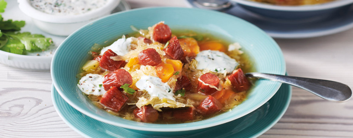 Sauerkrautsuppe mit Cabanossi für 4 Personen von lidl-kochen.de