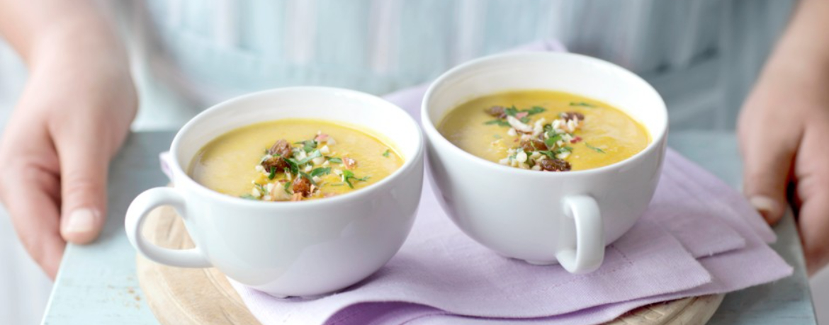 Indische Currysuppe mit Studentenfutter-Topping für 4 Personen von lidl-kochen.de