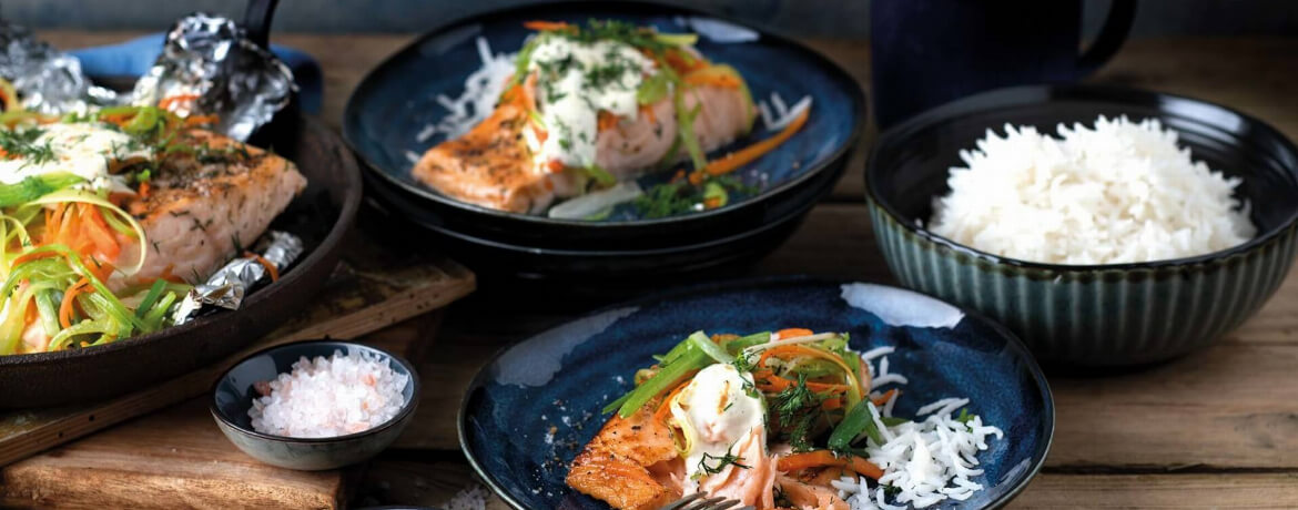 Lachs mit Karotten-Sellerie-Gemüse für 4 Personen von lidl-kochen.de