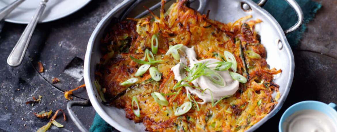Gemüse-Kartoffel-Rösti mit Balsamico-Dip für 4 Personen von lidl-kochen.de