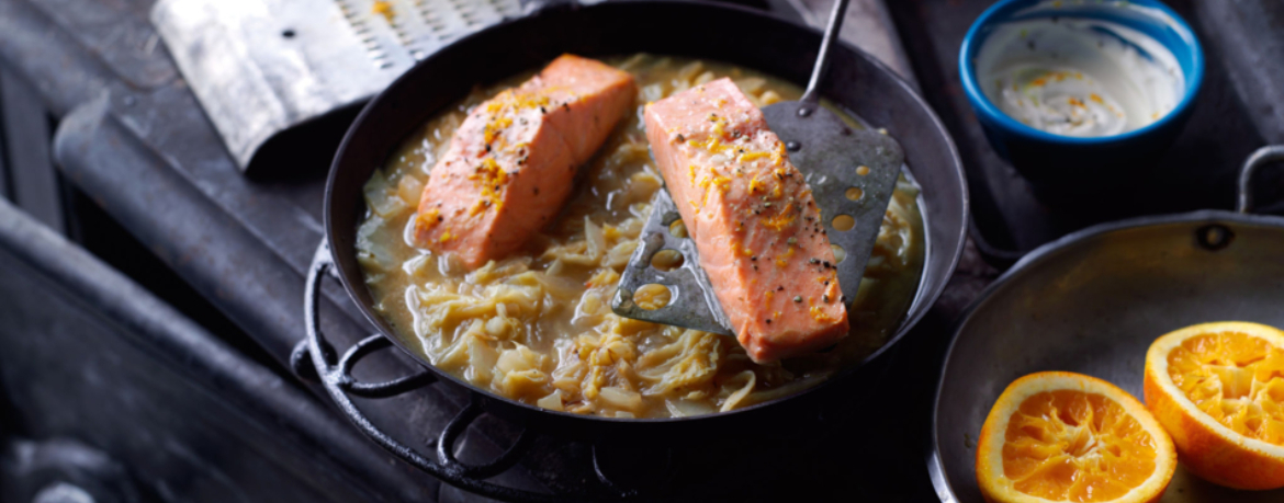 Orangen-Lachs auf Chinakohl für 4 Personen von lidl-kochen.de