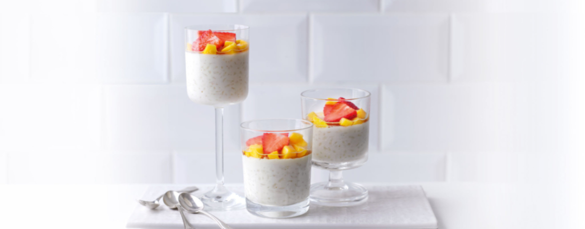 Kardamom-Milchreis mit Salat aus Mango und Erdbeeren für 4 Personen von lidl-kochen.de