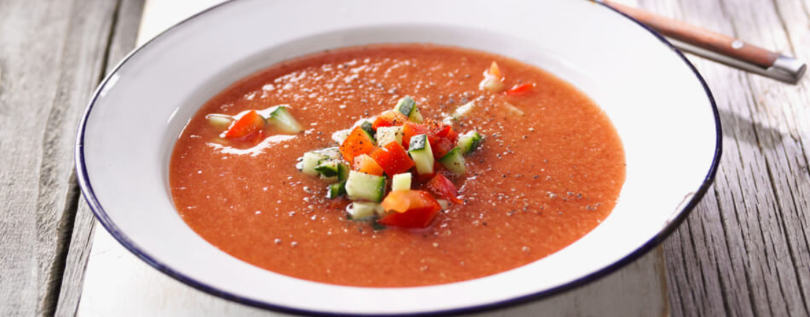 Gazpacho mit gegrilltem Pfirsich für 4 Personen von lidl-kochen.de