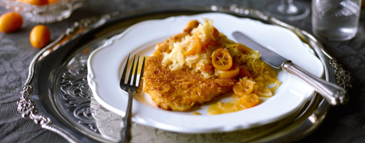 Putenschnitzel mit Kumquat-Sauerkraut für 4 Personen von lidl-kochen.de