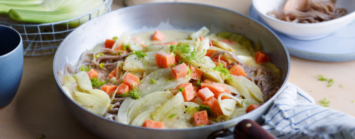 Pasta mit Süßkartoffel-Fenchel-Kokossauce für 4 Personen von lidl-kochen.de