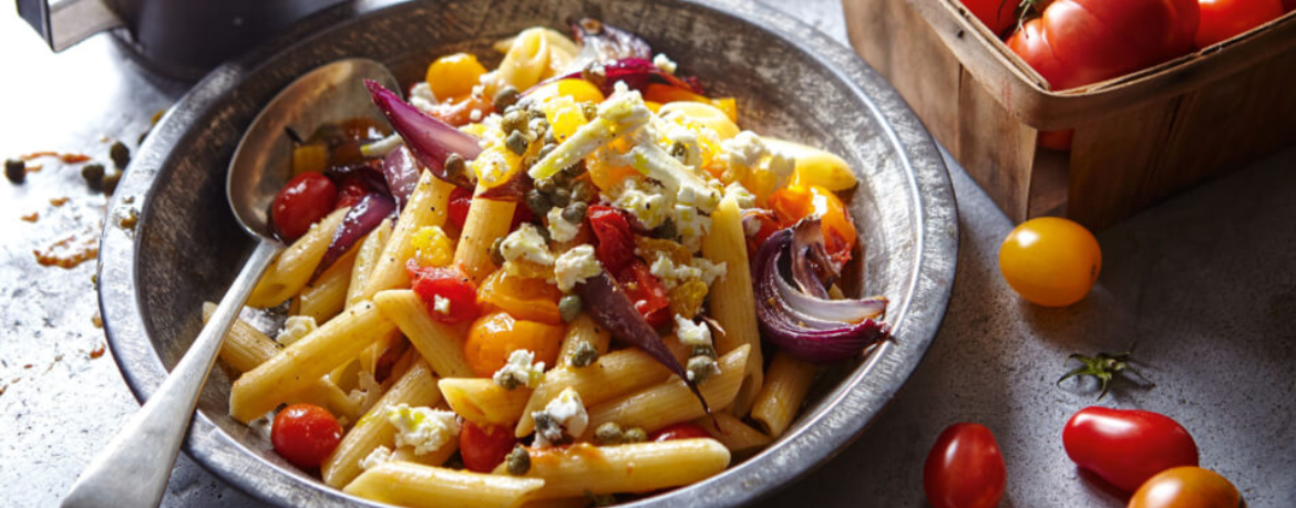 Nudeln mit gerösteten Tomaten und Feta für 4 Personen von lidl-kochen.de