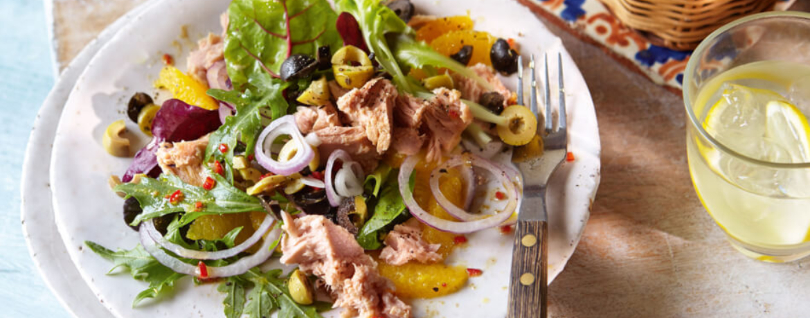 Thunfisch-Salat mit Oliven und Orangen für 4 Personen von lidl-kochen.de