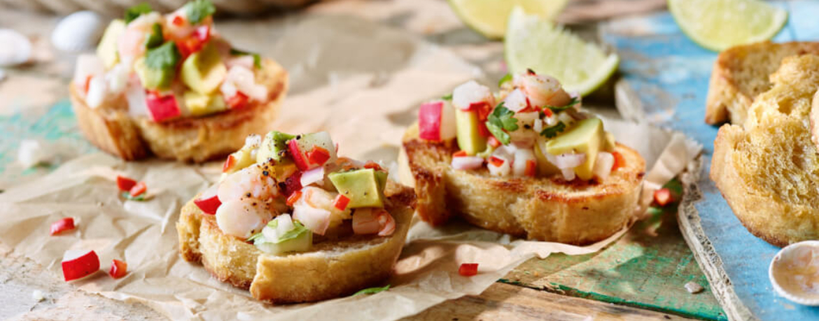 Crostini mit Garnelen-Avocado-Salat - Rezept | LIDL Kochen