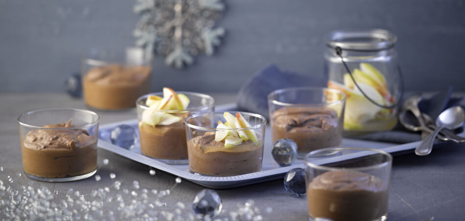 Zimt-Schoko-Mousse mit beschwipsten Birnensalat für 4 Personen von lidl-kochen.de